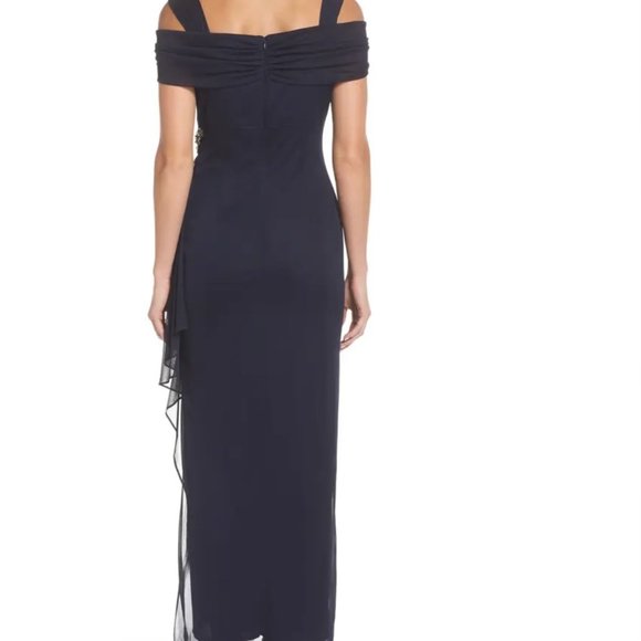 ALEX EVENINGS DRESS, SIZE 6, NAVY - Picture 3 of 13